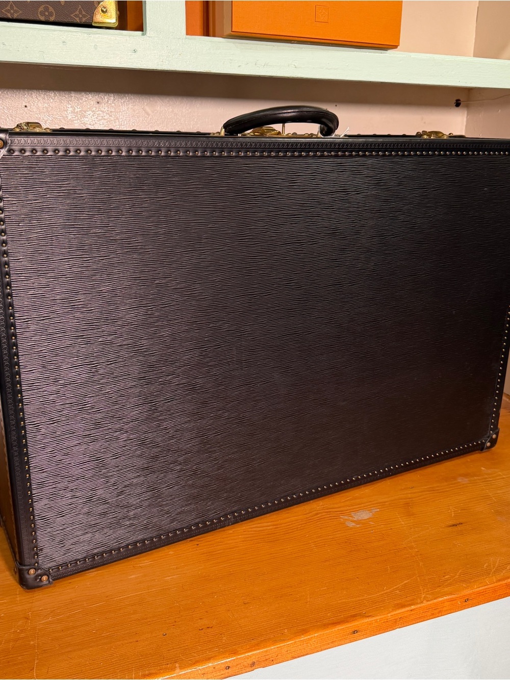 Rare Louis Vuitton Vintage black Epi leather Trunk